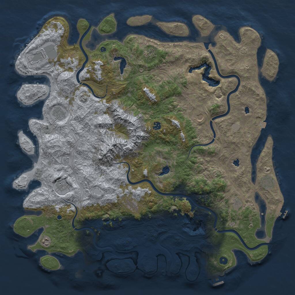 Rust Map: Procedural Map, Size: 5400, Seed: 836429099, 17 Monuments