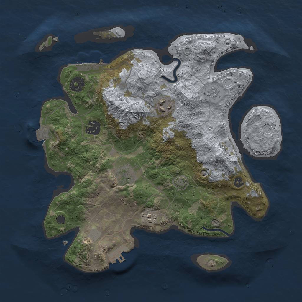 Rust Map: Procedural Map, Size: 3000, Seed: 662188847, 11 Monuments