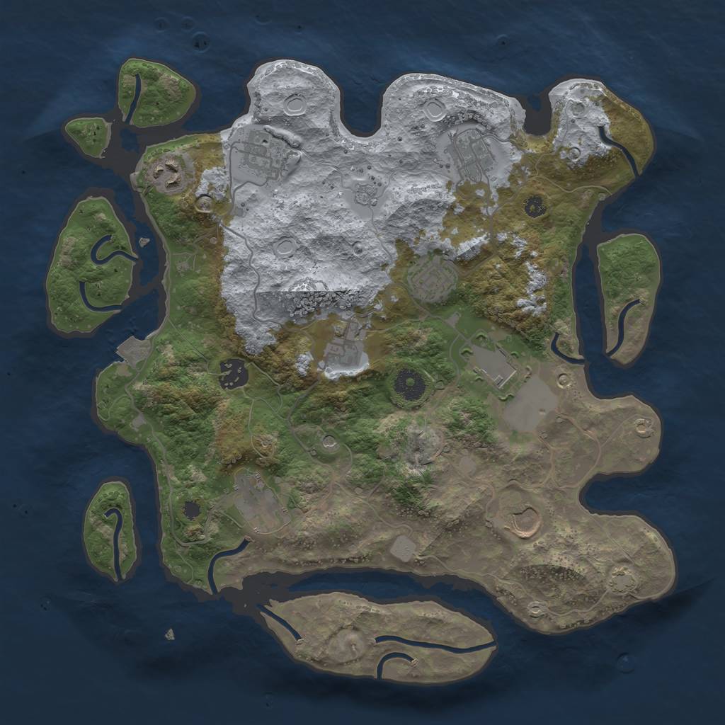 Rust Map: Procedural Map, Size: 3500, Seed: 86069283, 15 Monuments