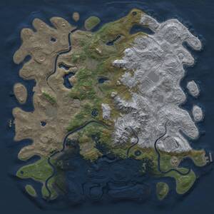 Thumbnail Rust Map: Procedural Map, Size: 5000, Seed: 1228780371, 17 Monuments