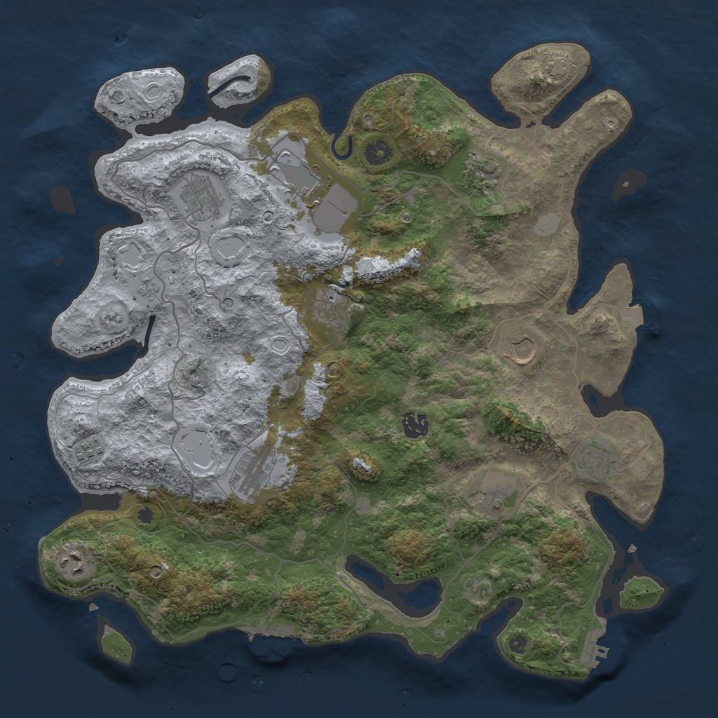 Rust Map: Procedural Map, Size: 4000, Seed: 59278813, 19 Monuments