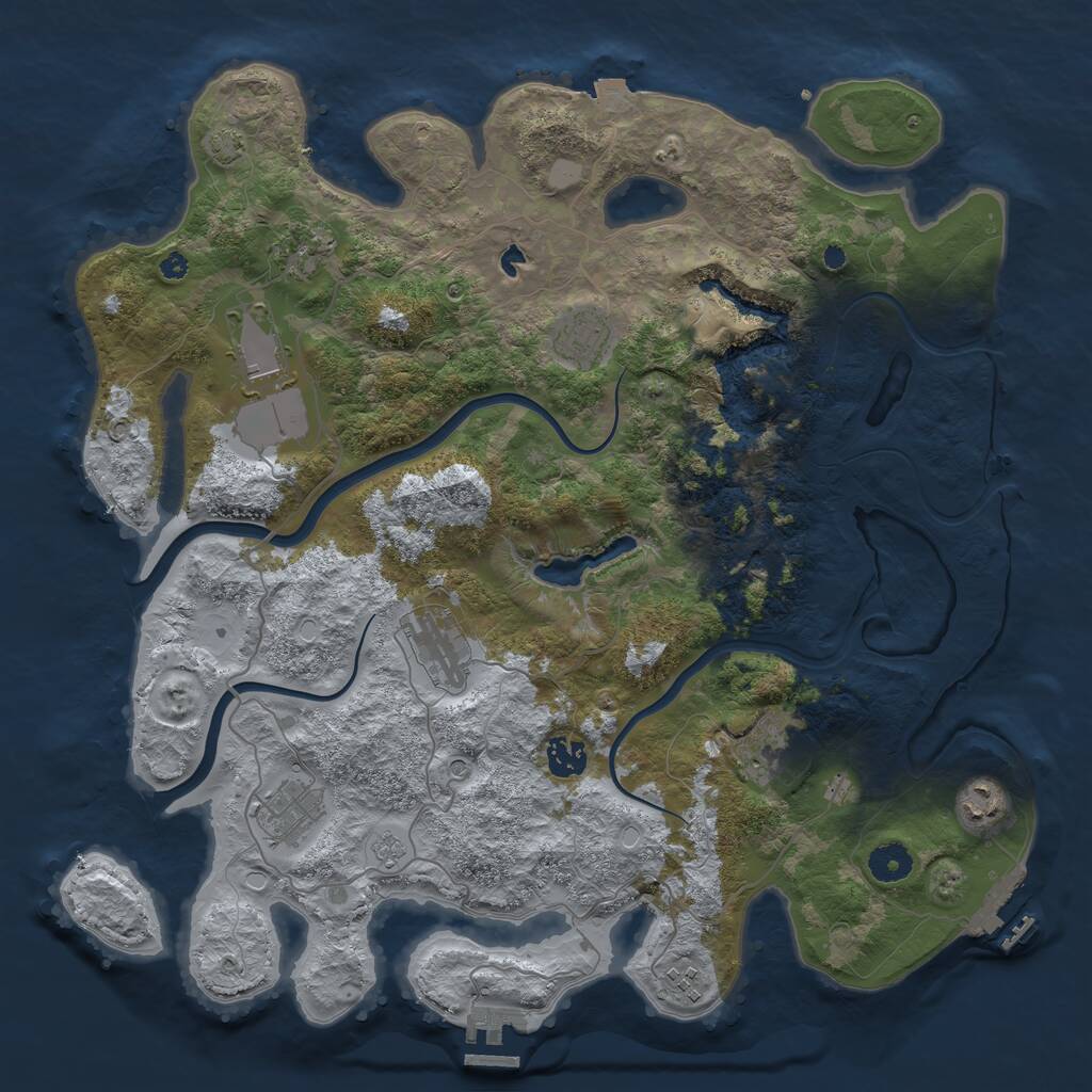 Rust Map: Procedural Map, Size: 4000, Seed: 18964385, 15 Monuments