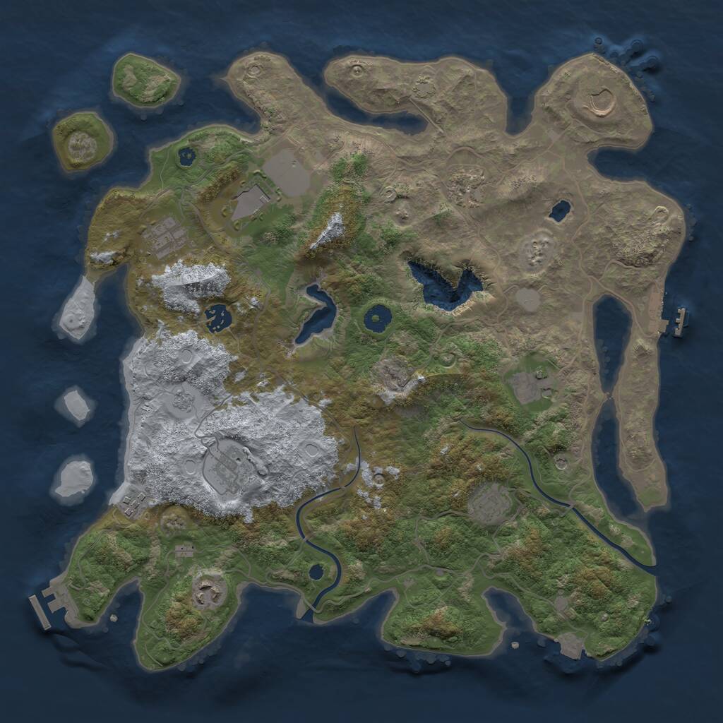 Rust Map: Procedural Map, Size: 4000, Seed: 1694291688, 16 Monuments