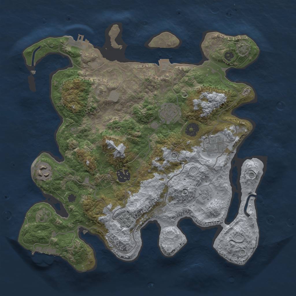 Rust Map: Procedural Map, Size: 3200, Seed: 9181970, 13 Monuments