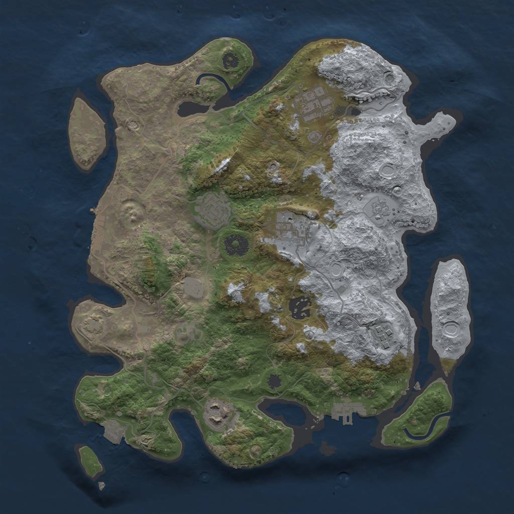 Rust Map: Procedural Map, Size: 3250, Seed: 15486973, 13 Monuments