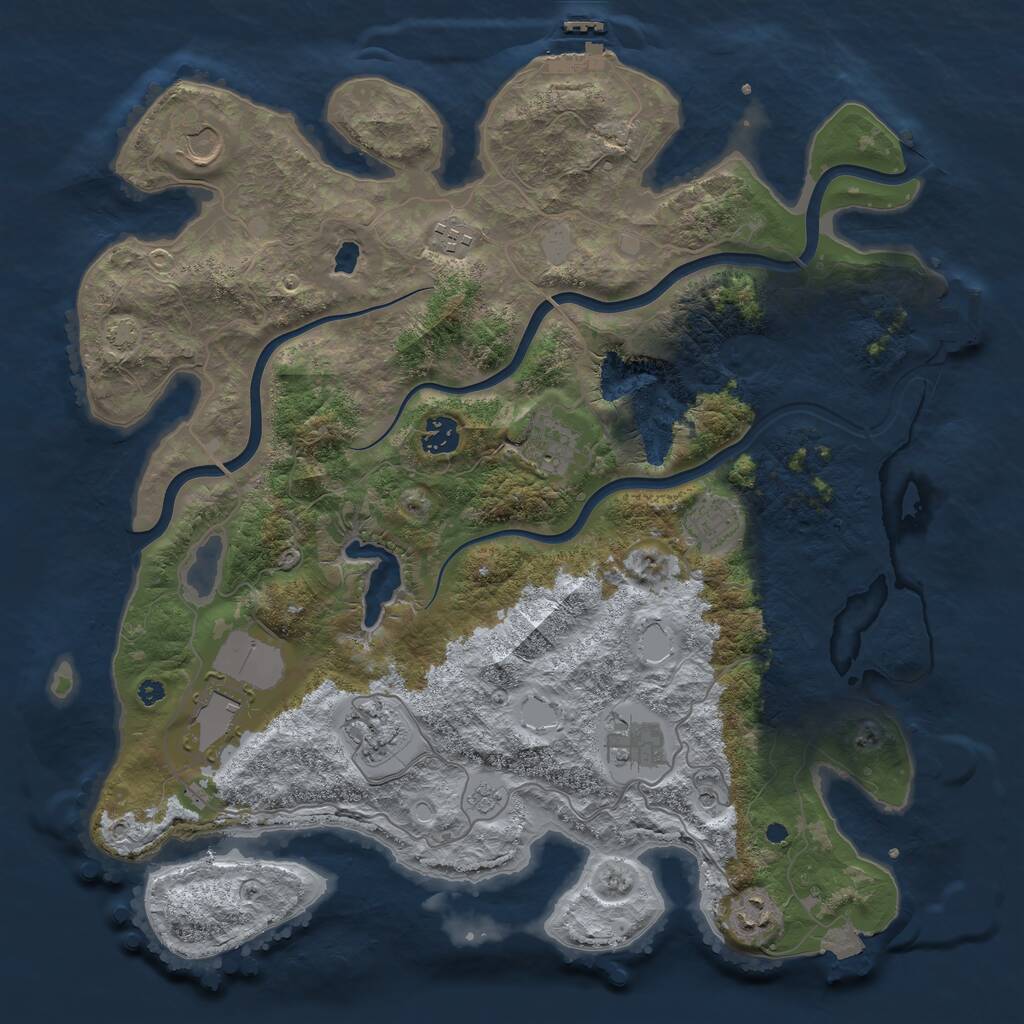 Rust Map: Procedural Map, Size: 4000, Seed: 173291130, 15 Monuments