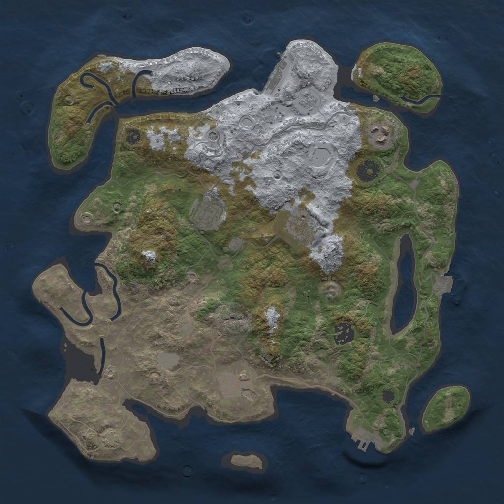 Rust Map: Procedural Map, Size: 3456, Seed: 1171784350, 13 Monuments