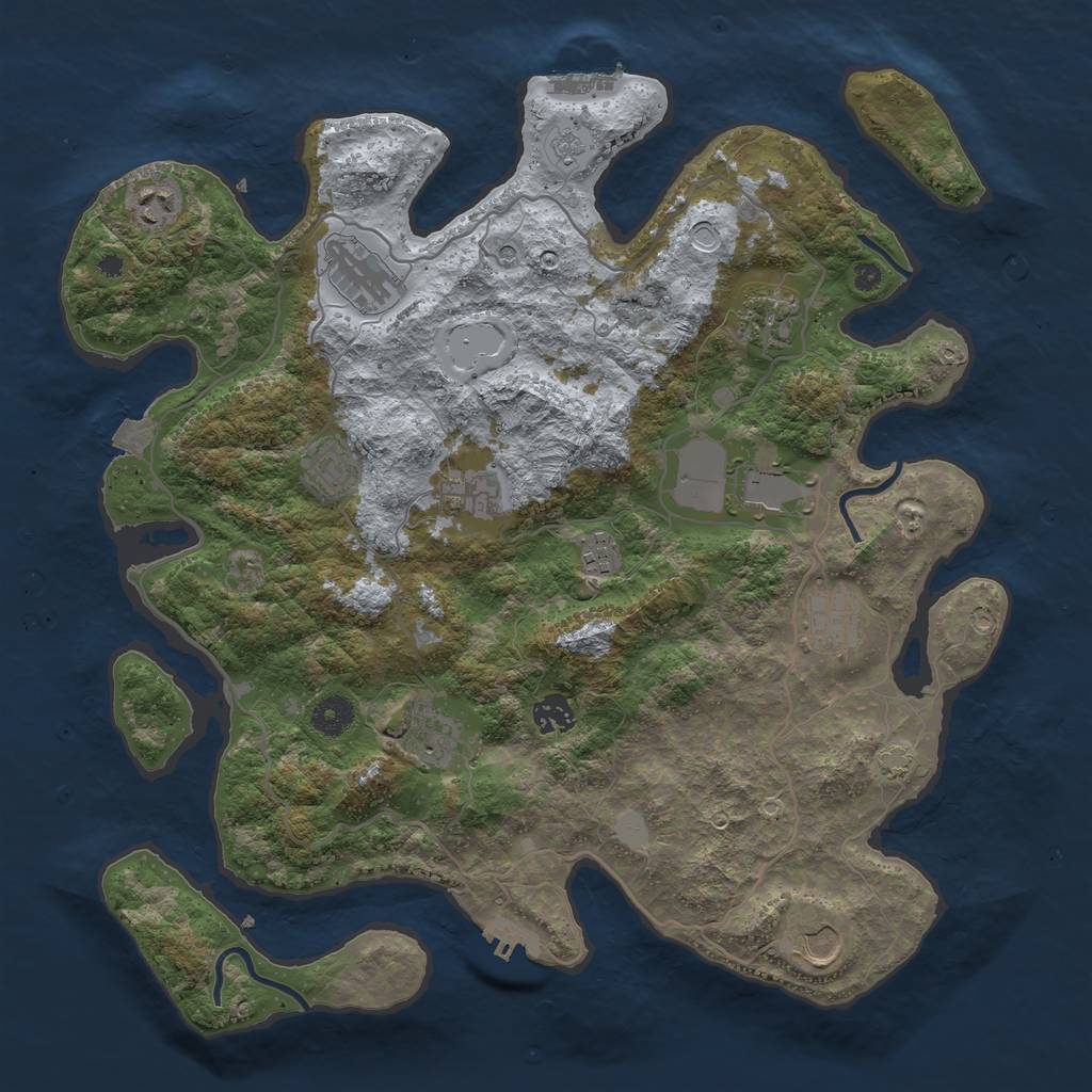 Rust Map: Procedural Map, Size: 4000, Seed: 954882564, 19 Monuments