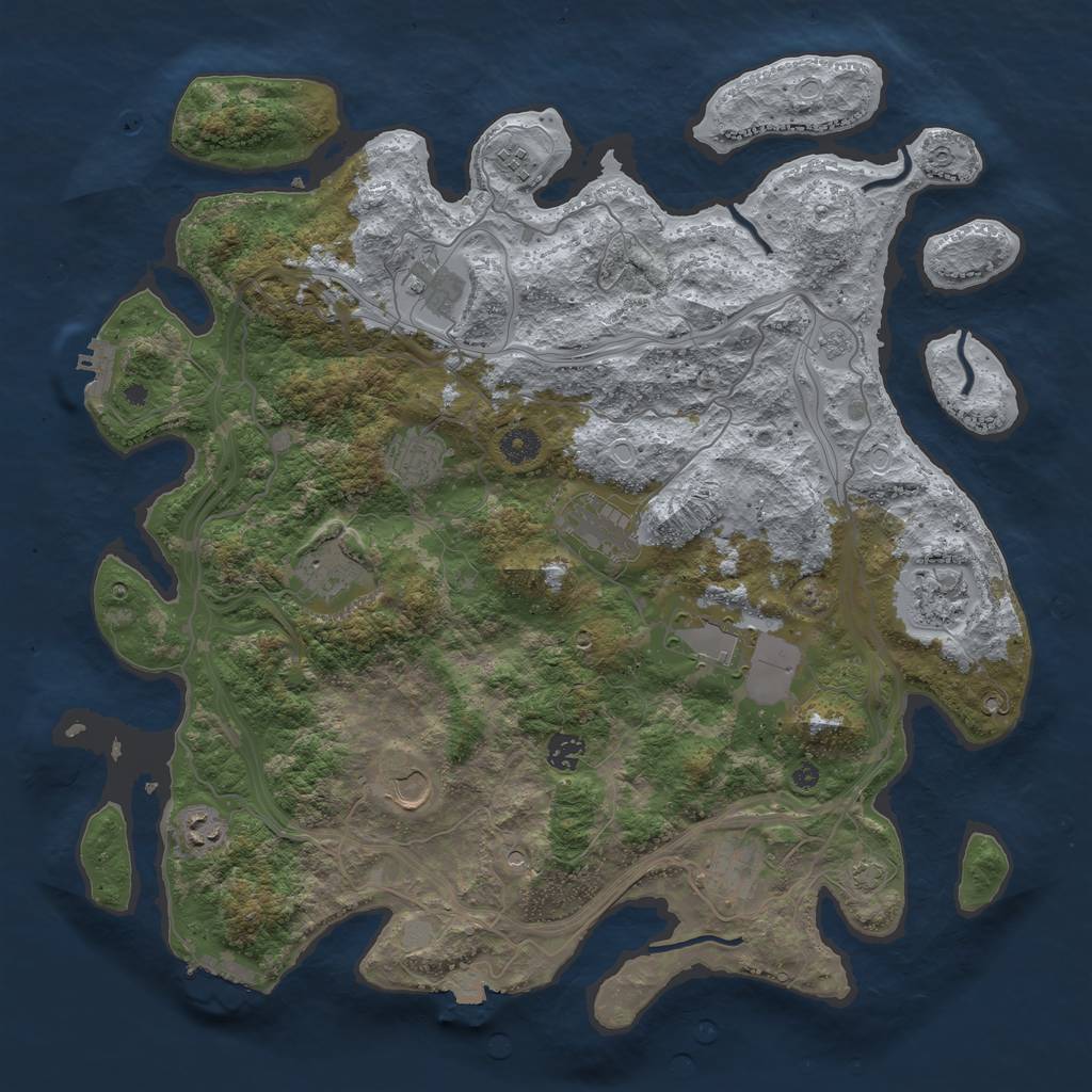 Rust Map: Procedural Map, Size: 4250, Seed: 25033, 19 Monuments