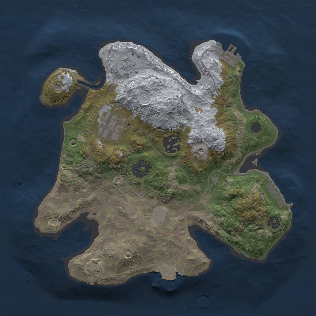Rust Map: Procedural Map, Size: 2500, Seed: 49098622, 9 Monuments