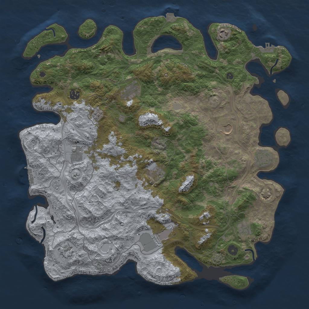 Rust Map: Procedural Map, Size: 4500, Seed: 1986394082, 19 Monuments