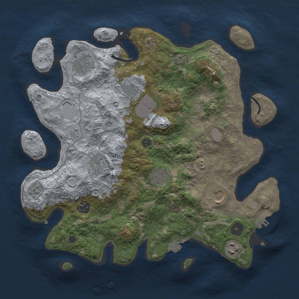 Rust Map: Procedural Map, Size: 3500, Seed: 1623819532, 15 Monuments