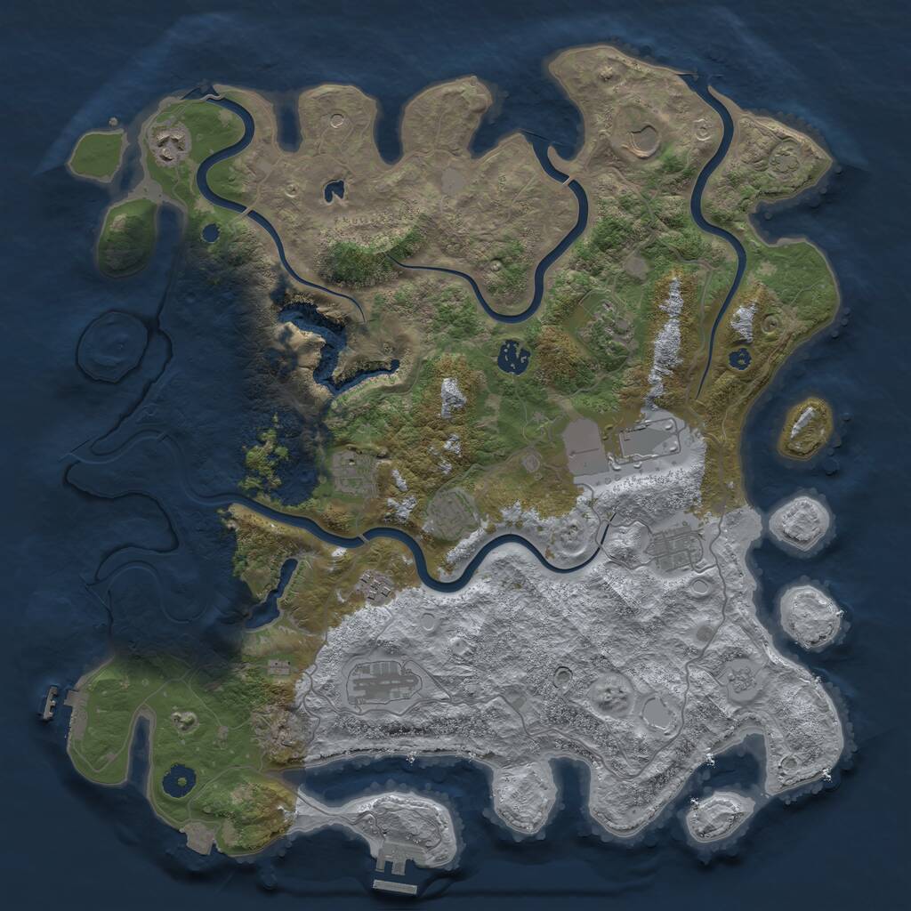 Rust Map: Procedural Map, Size: 4200, Seed: 148866229, 16 Monuments