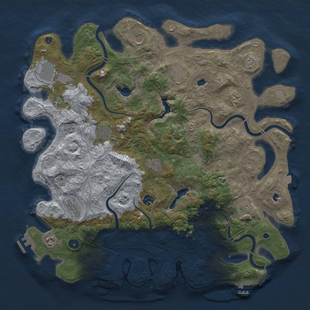 Rust Map: Procedural Map, Size: 4500, Seed: 151134597, 17 Monuments
