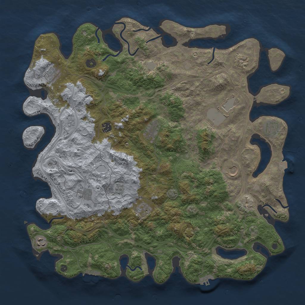 Rust Map: Procedural Map, Size: 4500, Seed: 151134597, 19 Monuments