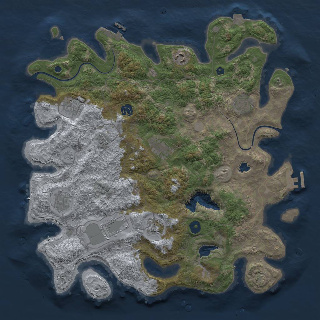 Rust Map: Procedural Map, Size: 4000, Seed: 45308016, 15 Monuments