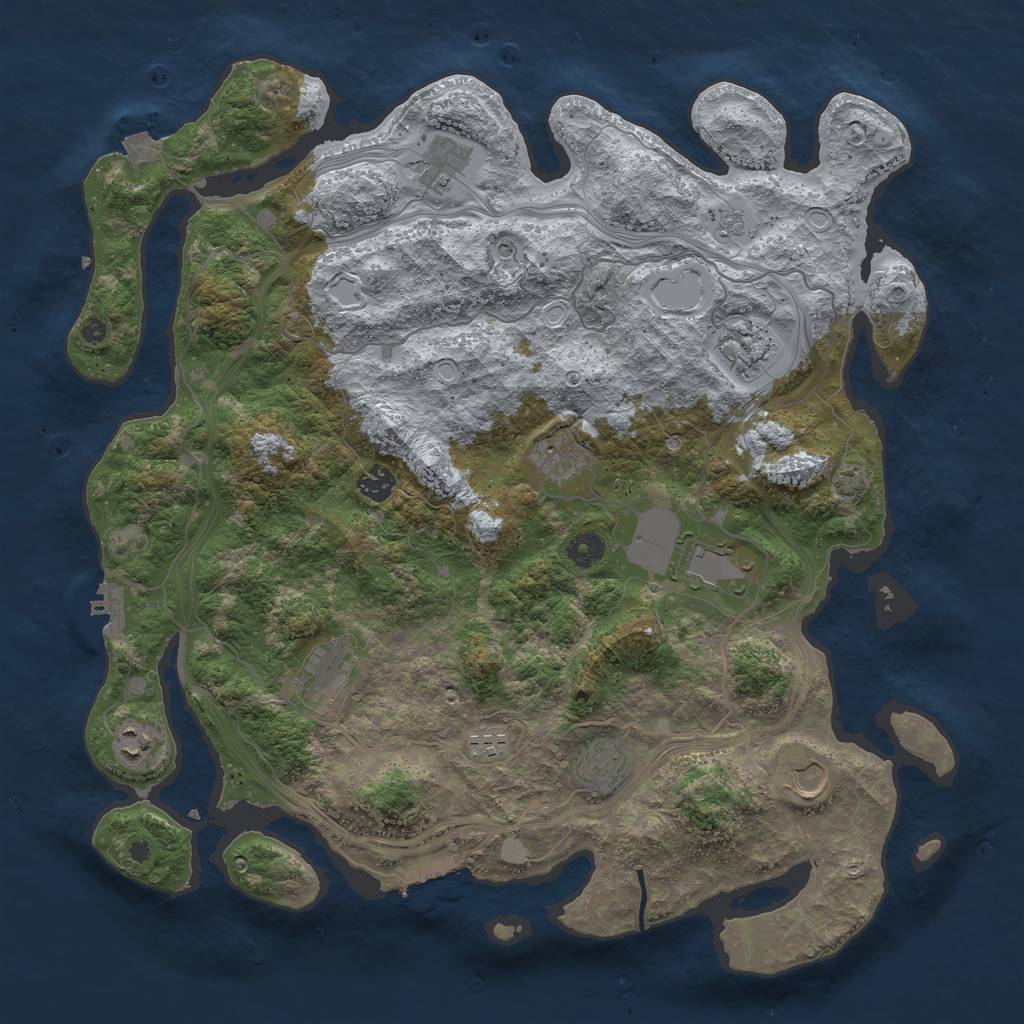 Rust Map: Procedural Map, Size: 4250, Seed: 791999431, 18 Monuments
