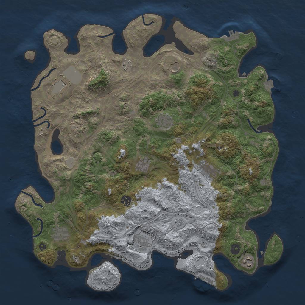 Rust Map: Procedural Map, Size: 4250, Seed: 255779174, 19 Monuments