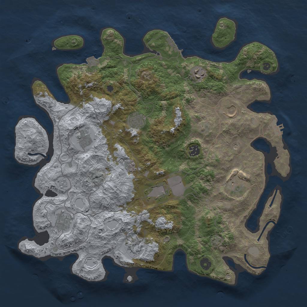 Rust Map: Procedural Map, Size: 4000, Seed: 789437546, 18 Monuments
