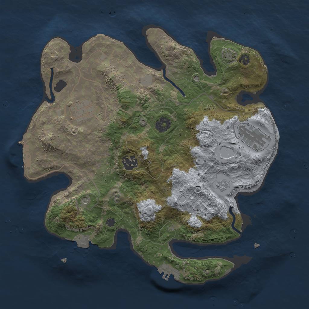Rust Map: Procedural Map, Size: 3000, Seed: 1753257919, 11 Monuments
