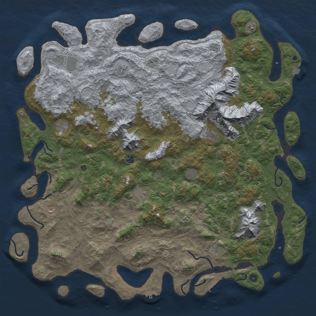 Rust Map: Procedural Map, Size: 6000, Seed: 161221031, 19 Monuments