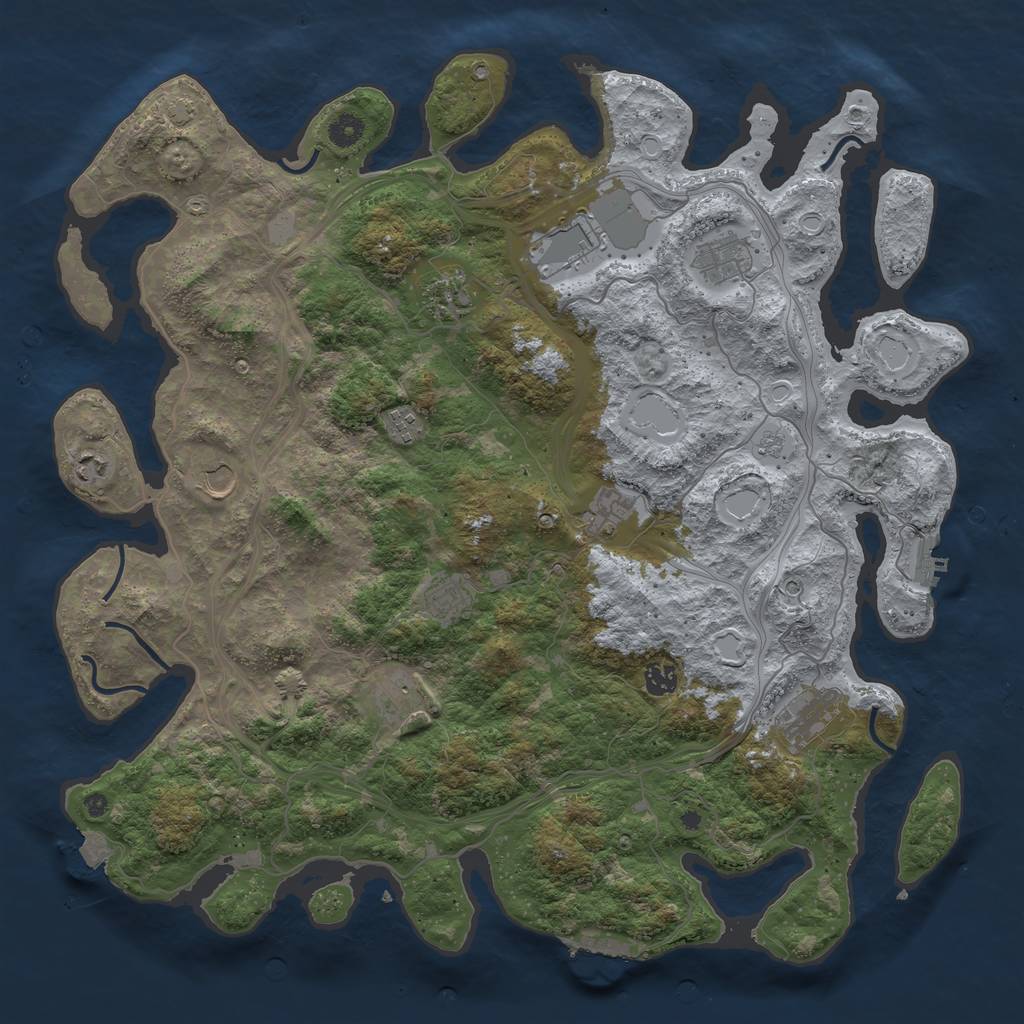 Rust Map: Procedural Map, Size: 4500, Seed: 120794697, 19 Monuments