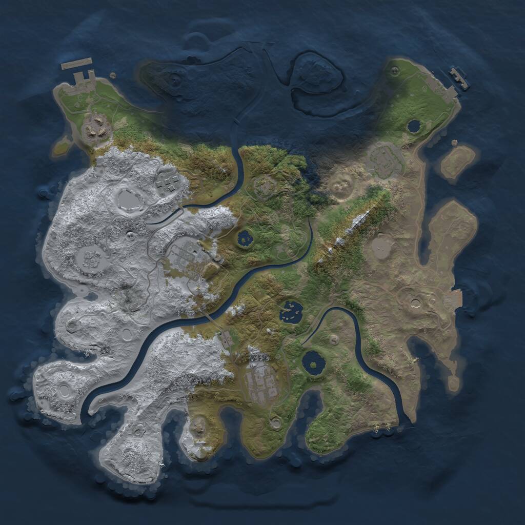 Rust Map: Procedural Map, Size: 3400, Seed: 6794678, 12 Monuments
