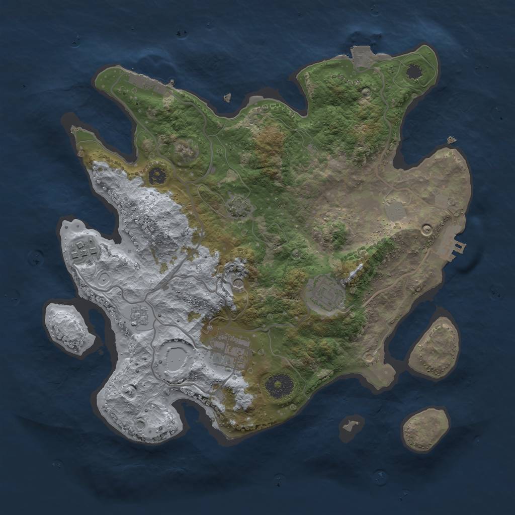 Rust Map: Procedural Map, Size: 3000, Seed: 27449, 11 Monuments