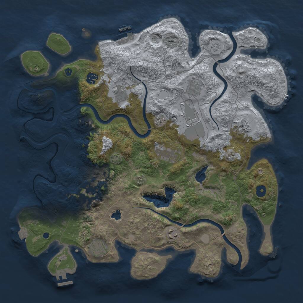 Rust Map: Procedural Map, Size: 4000, Seed: 2118191222, 16 Monuments