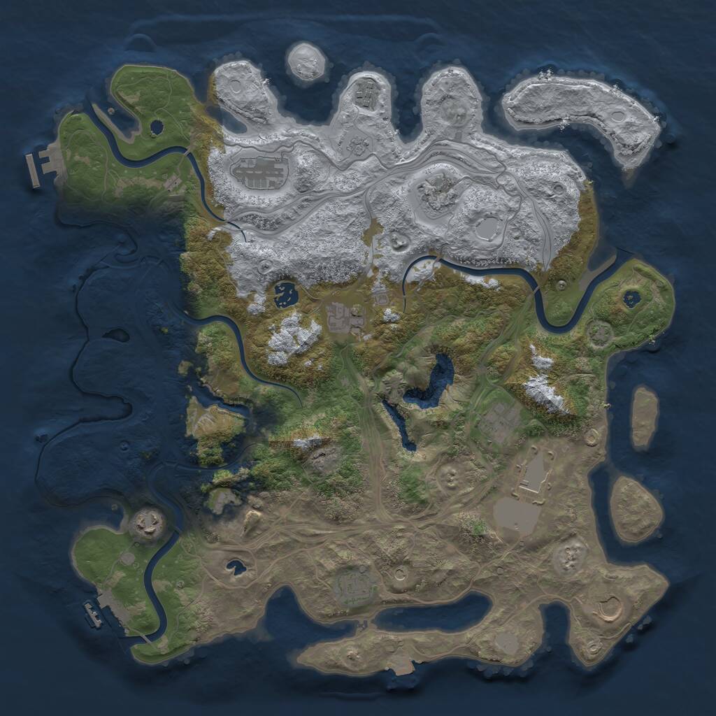 Rust Map: Procedural Map, Size: 4250, Seed: 231310928, 17 Monuments