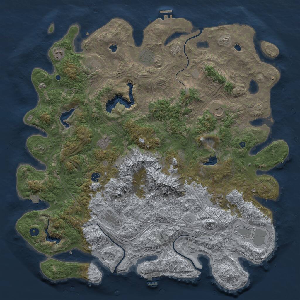 Rust Map: Procedural Map, Size: 5000, Seed: 22993388, 16 Monuments