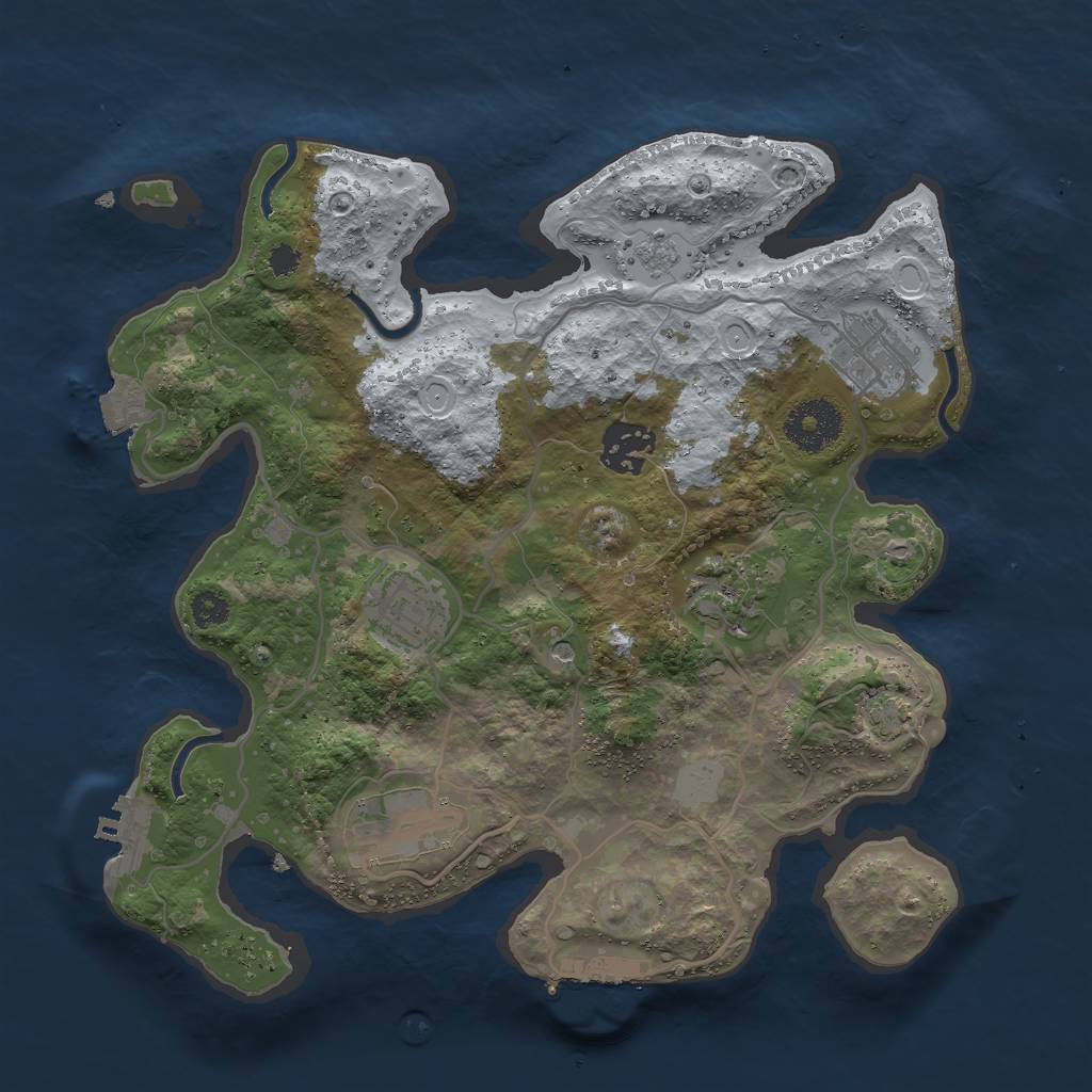 Rust Map: Procedural Map, Size: 3000, Seed: 22669, 13 Monuments