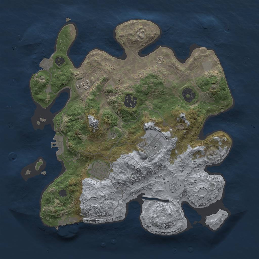 Rust Map: Procedural Map, Size: 2900, Seed: 310432758, 11 Monuments