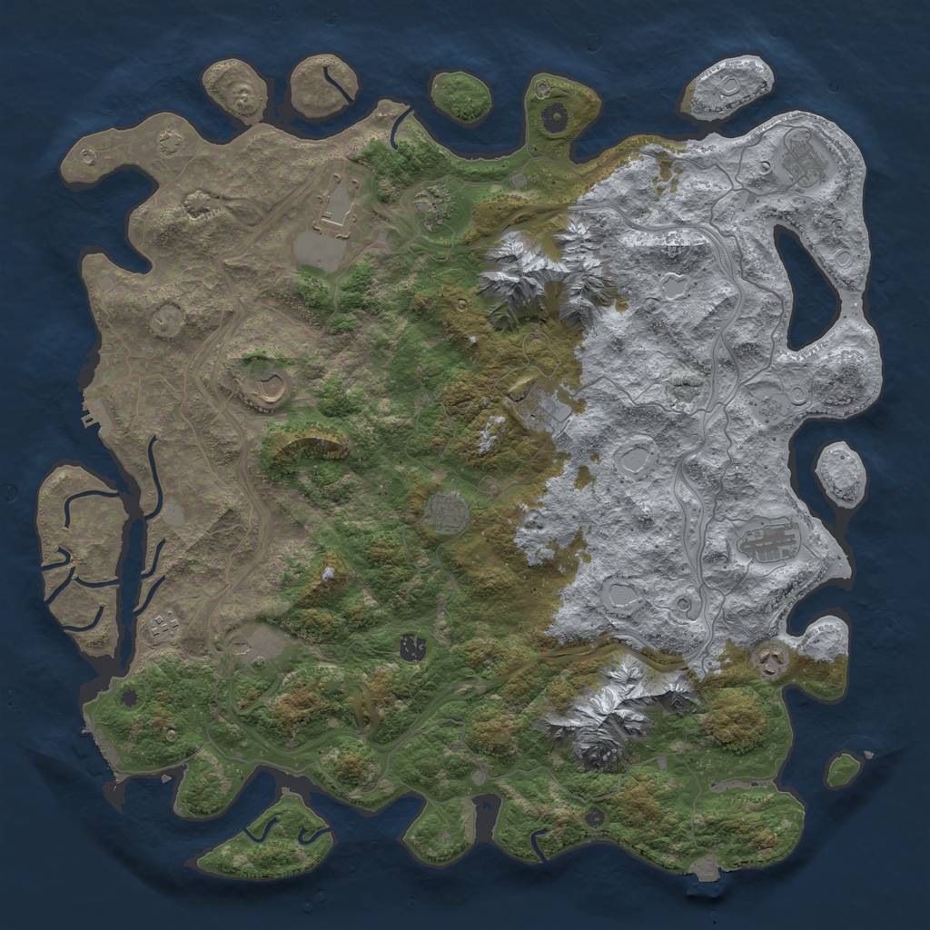 Rust Map: Procedural Map, Size: 5000, Seed: 1015522134, 19 Monuments