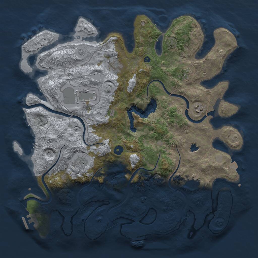 Rust Map: Procedural Map, Size: 4096, Seed: 952085108, 13 Monuments