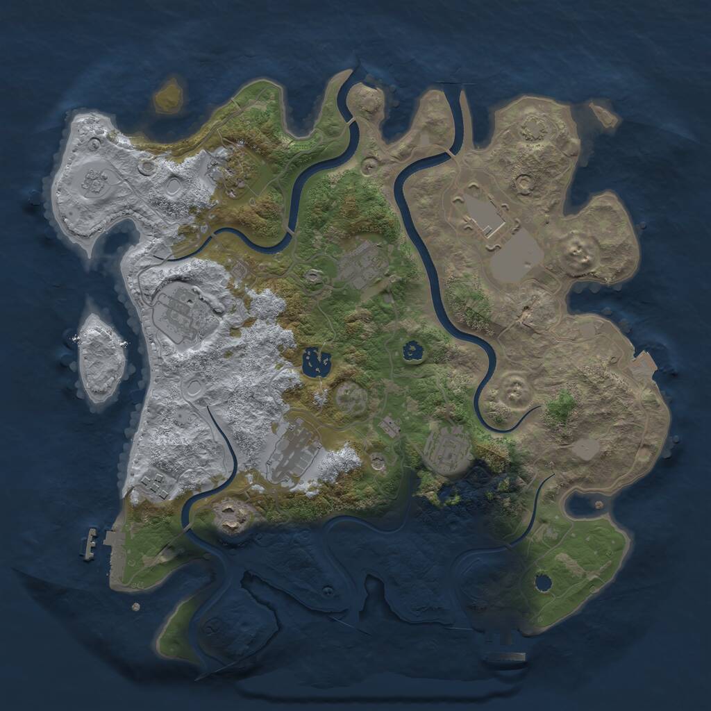 Rust Map: Procedural Map, Size: 3500, Seed: 440467263, 15 Monuments