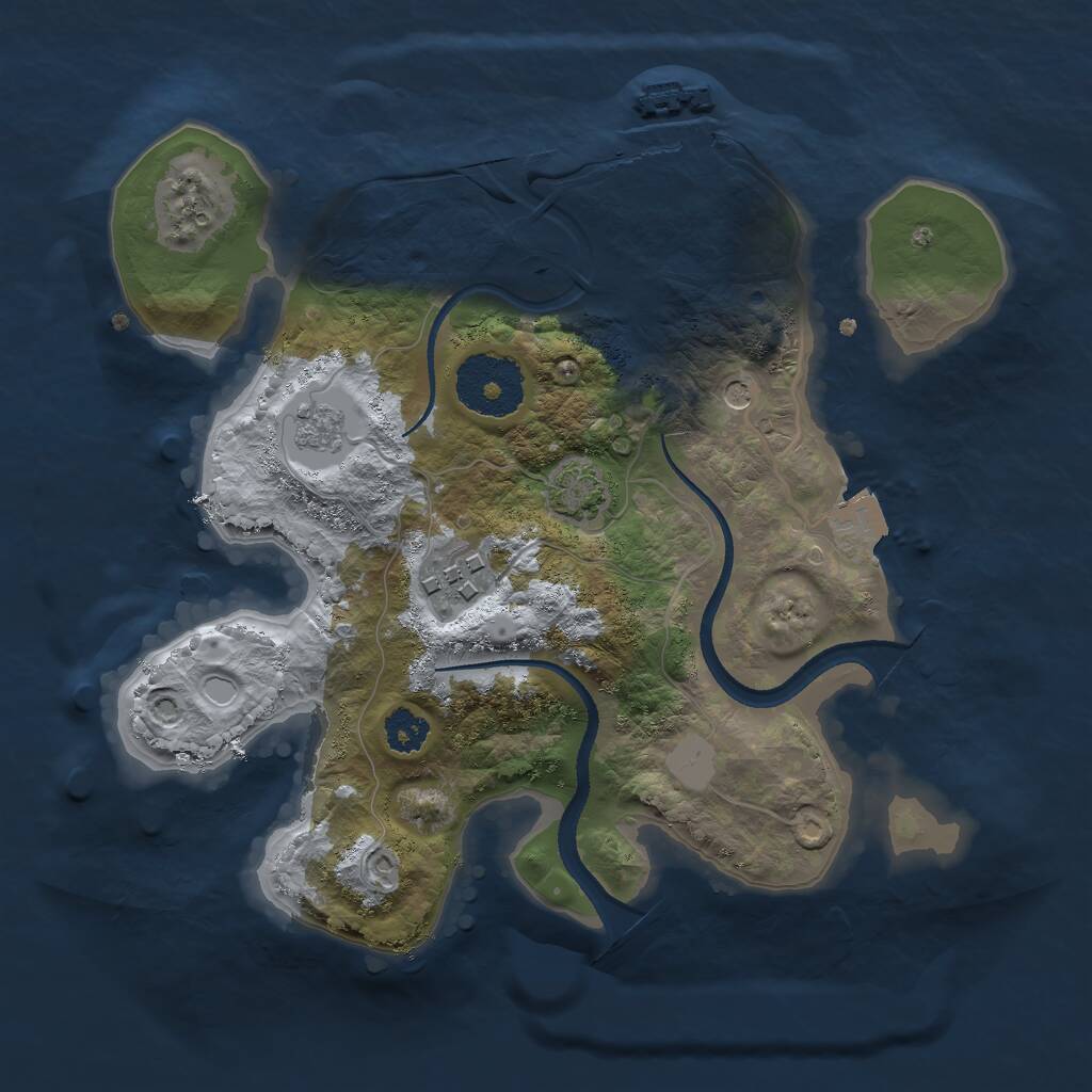 Rust Map: Procedural Map, Size: 2500, Seed: 199459576, 6 Monuments