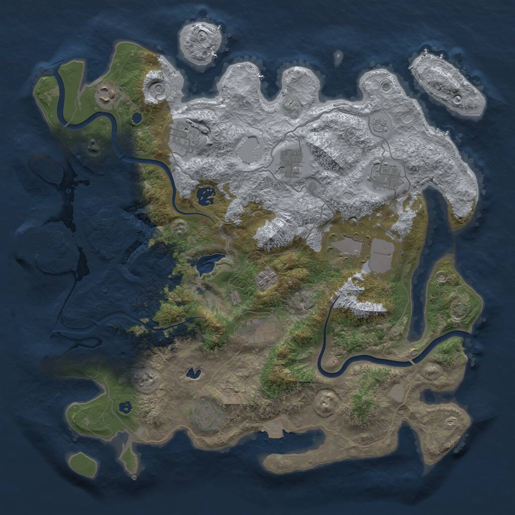 Rust Map: Procedural Map, Size: 4000, Seed: 84184165, 14 Monuments
