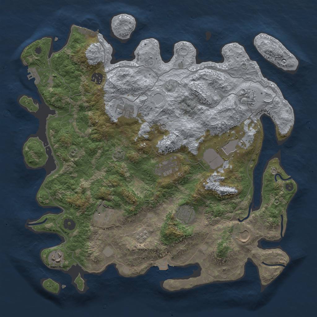 Rust Map: Procedural Map, Size: 4000, Seed: 84184165, 18 Monuments