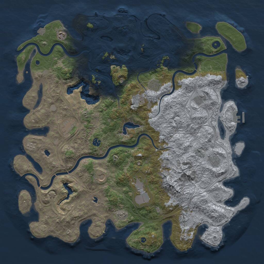 Rust Map: Procedural Map, Size: 5000, Seed: 602427022, 17 Monuments