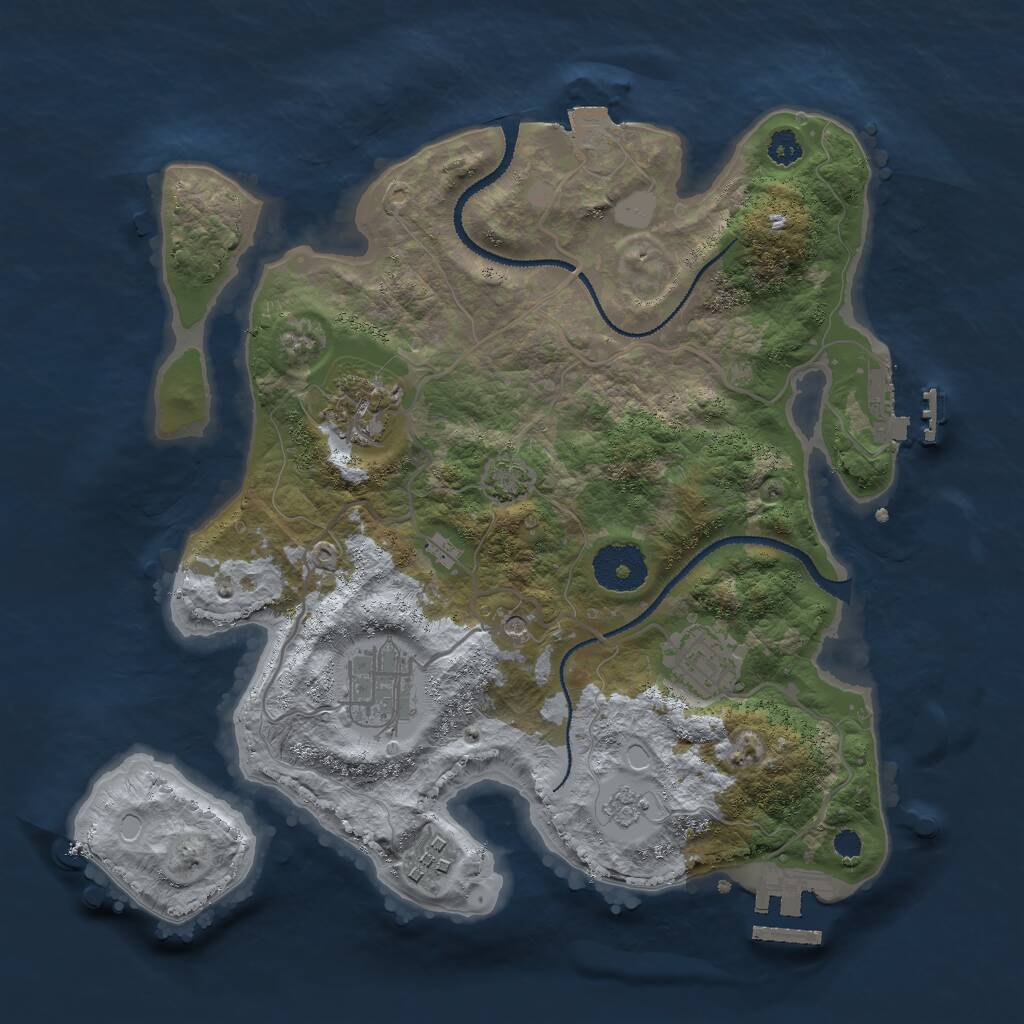 Rust Map: Procedural Map, Size: 3000, Seed: 1894997378, 10 Monuments