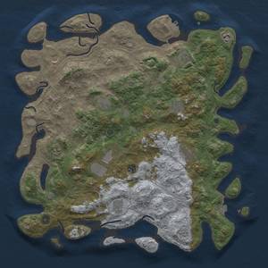 Thumbnail Rust Map: Procedural Map, Size: 4500, Seed: 364634976, 18 Monuments