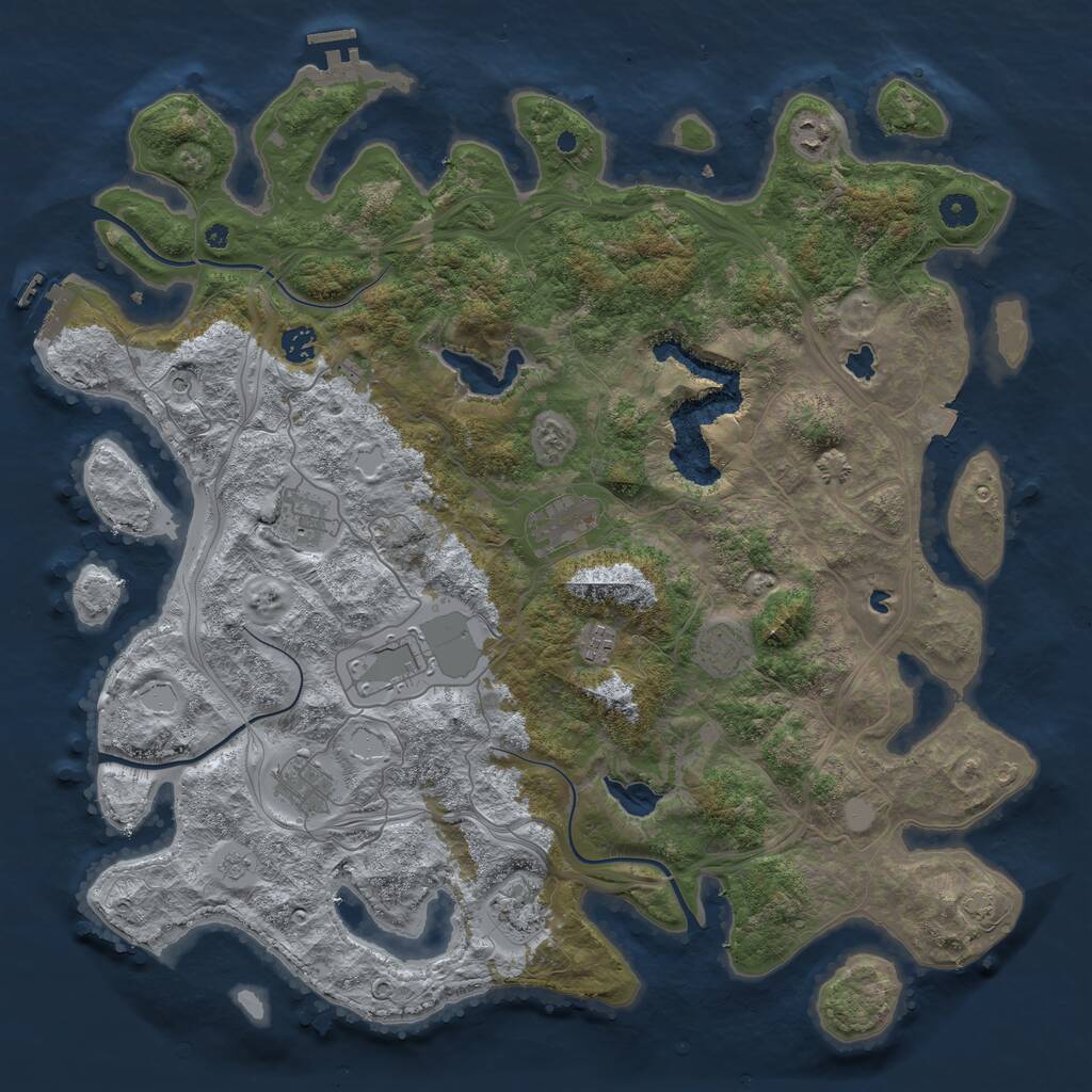 Rust Map: Procedural Map, Size: 4500, Seed: 75057, 15 Monuments