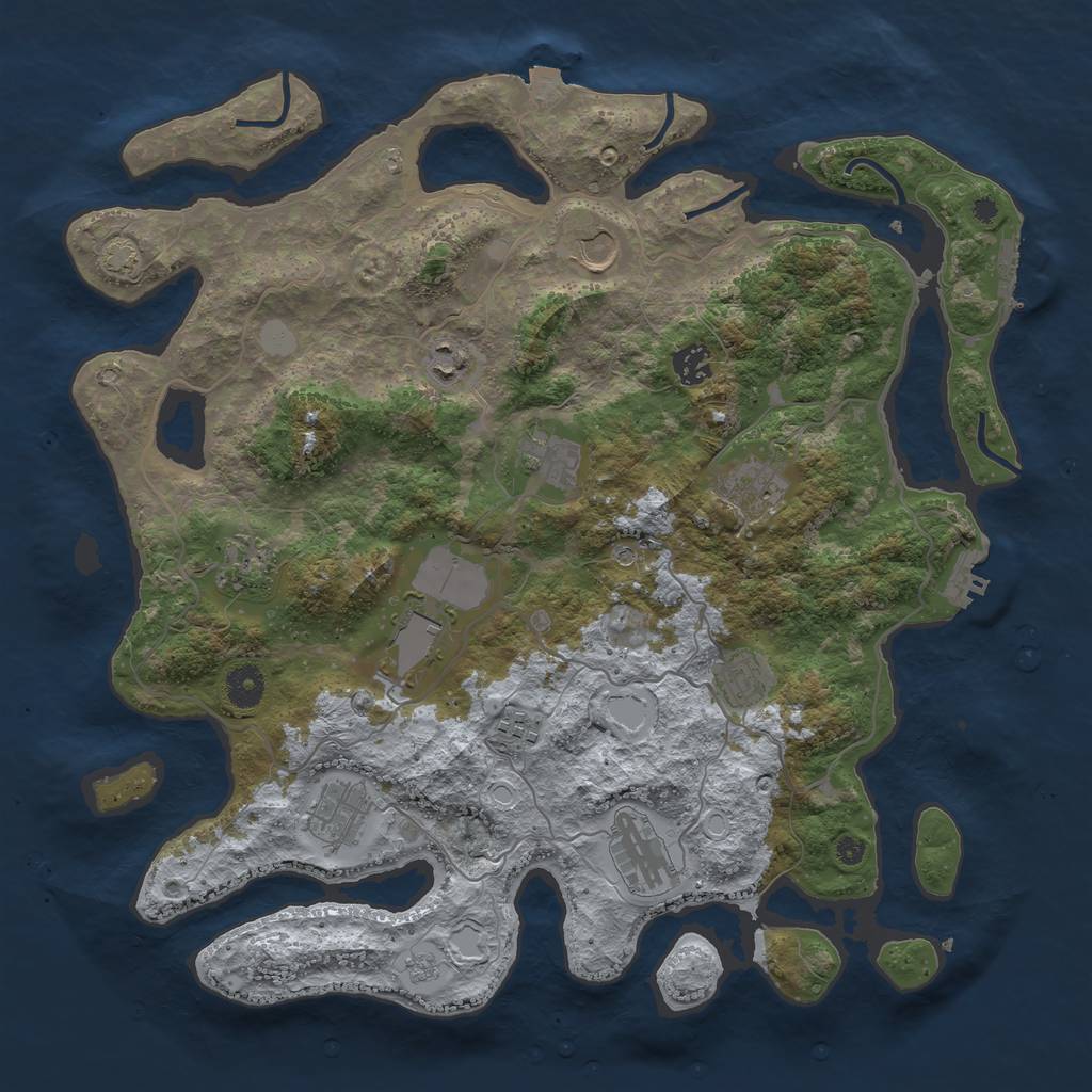 Rust Map: Procedural Map, Size: 4000, Seed: 779, 19 Monuments