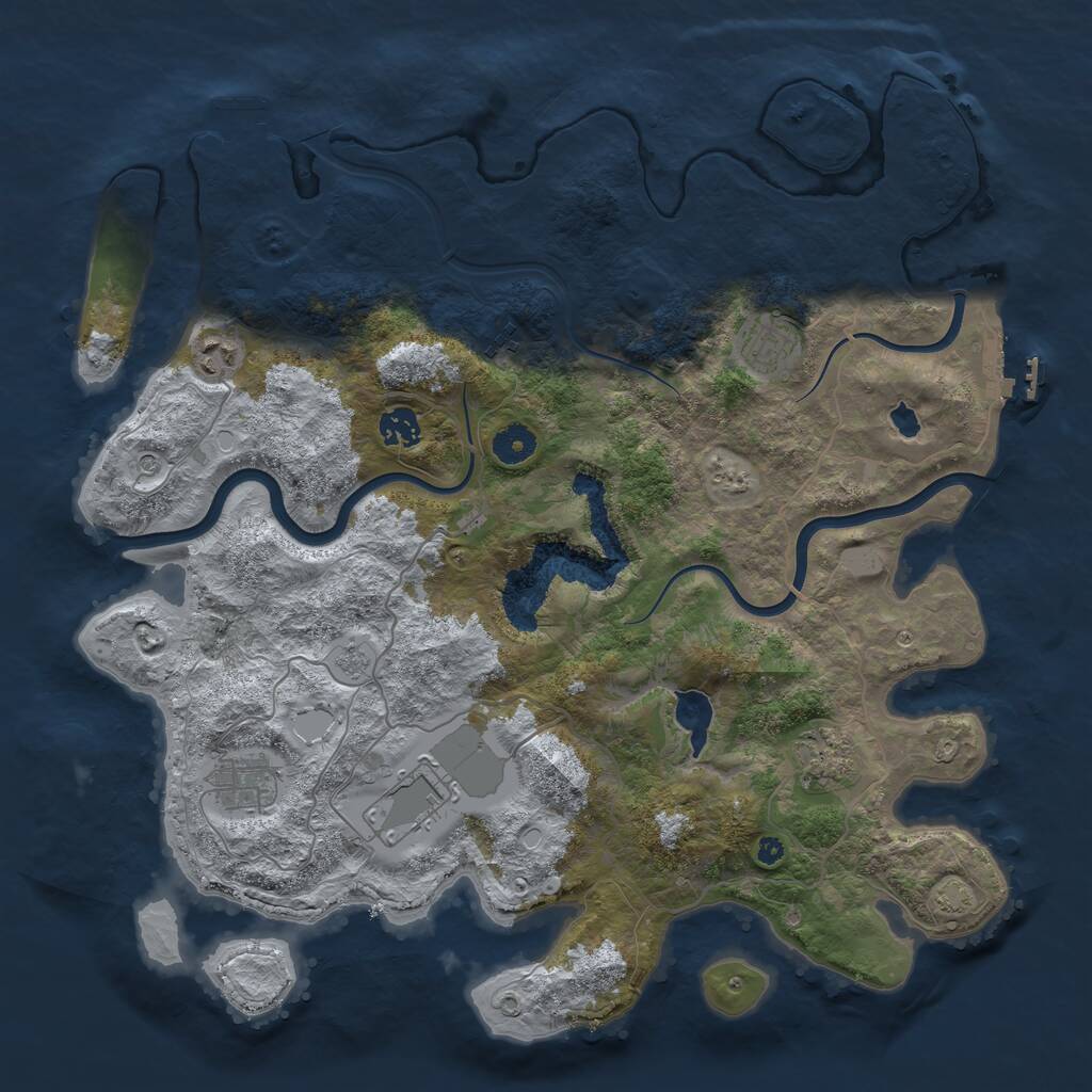 Rust Map: Procedural Map, Size: 4000, Seed: 694204221, 13 Monuments