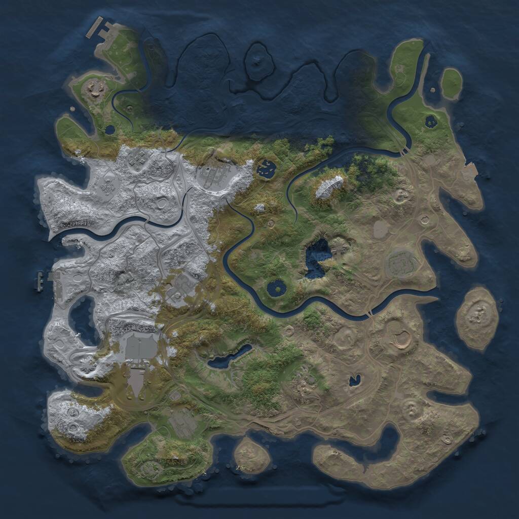 Rust Map: Procedural Map, Size: 4250, Seed: 40424, 16 Monuments