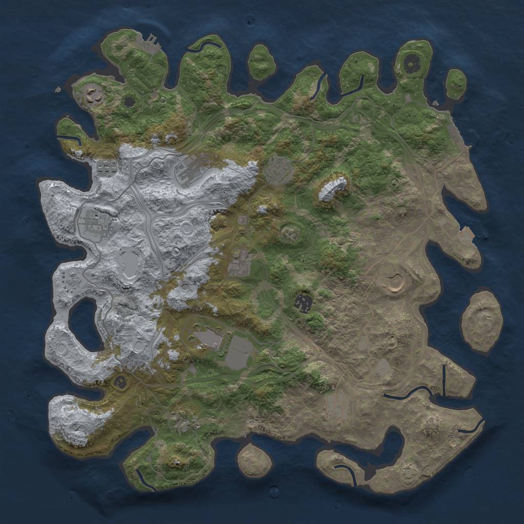Rust Map: Procedural Map, Size: 4250, Seed: 40424, 19 Monuments