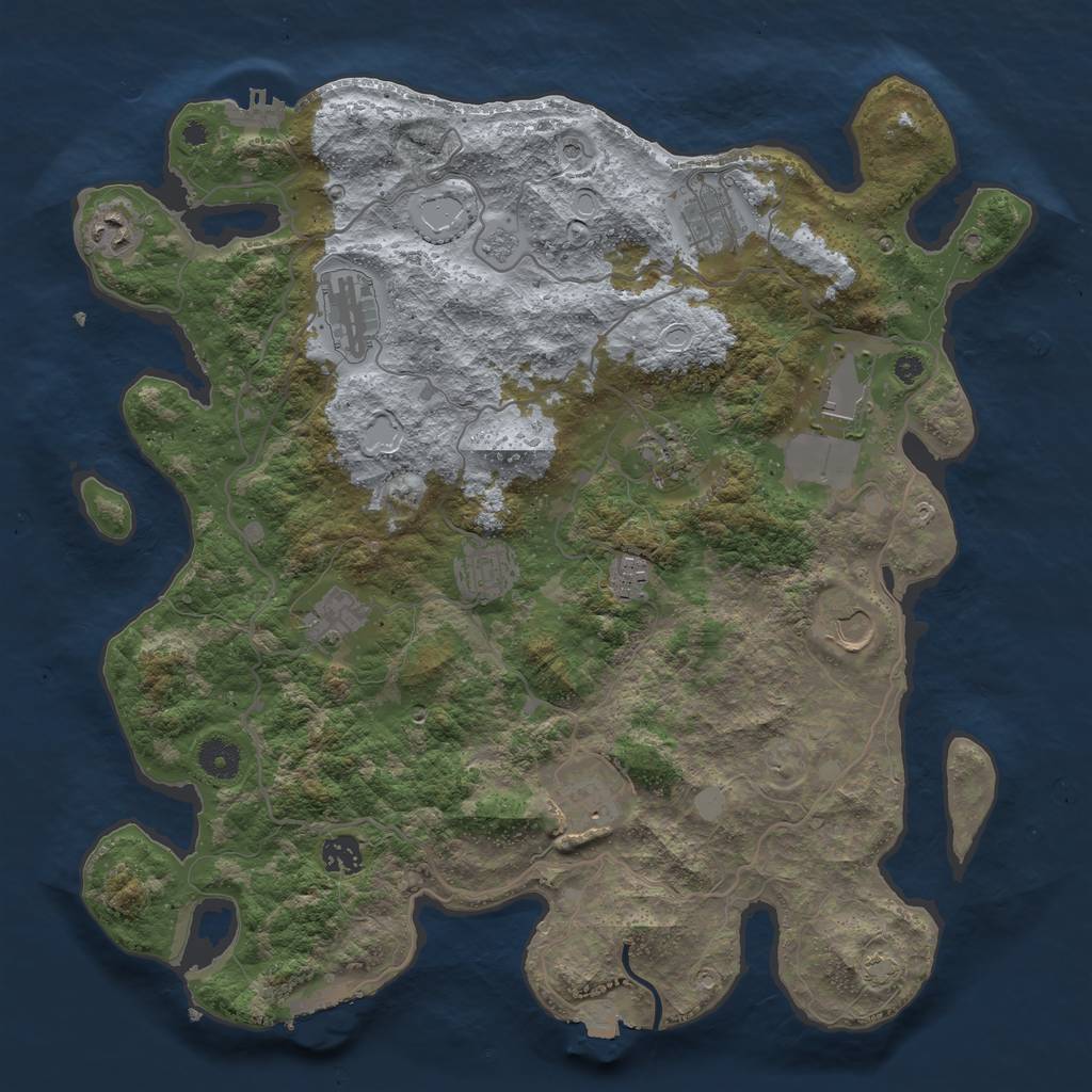 Rust Map: Procedural Map, Size: 4000, Seed: 568570572, 19 Monuments