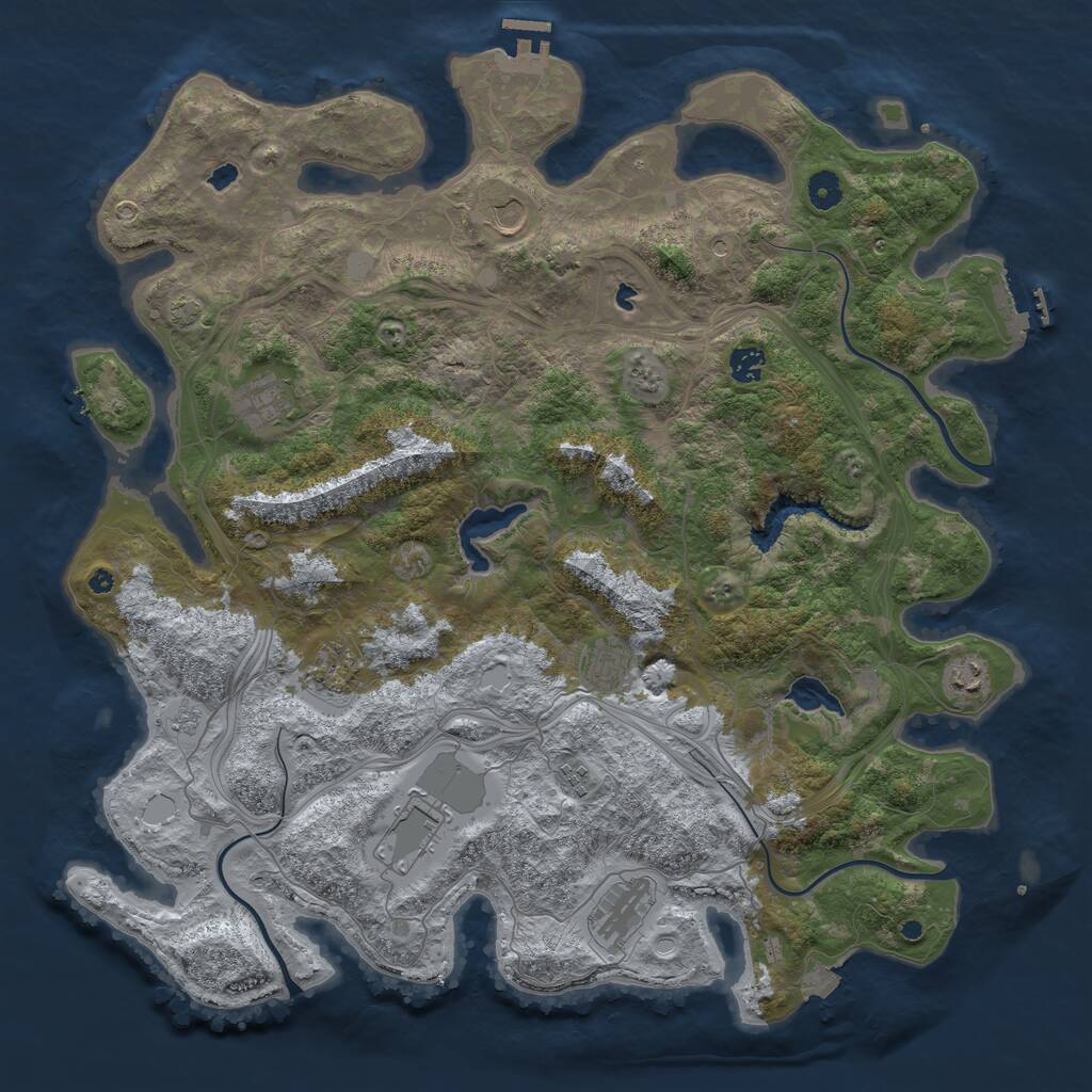Rust Map: Procedural Map, Size: 4500, Seed: 3171437, 15 Monuments