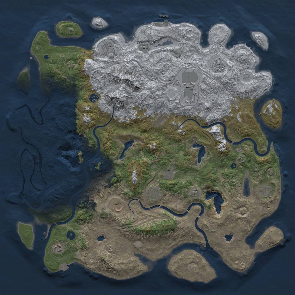 Rust Map: Procedural Map, Size: 5000, Seed: 5968, 17 Monuments